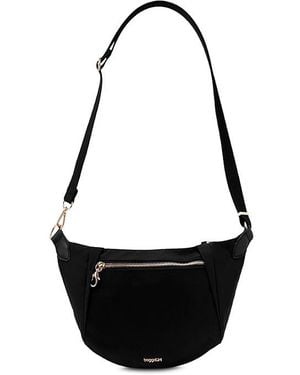 Baggallini Securtex Jet Set Anti Theft Crescent Sling Bag - Black