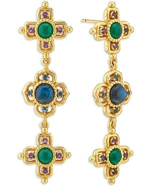 Capucine de Wulf Contessa Gemstone Linear Drop Earrings - Yellow