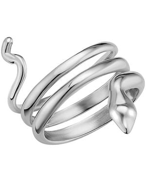 Oradina Sterling Snake Wrap Ring - White