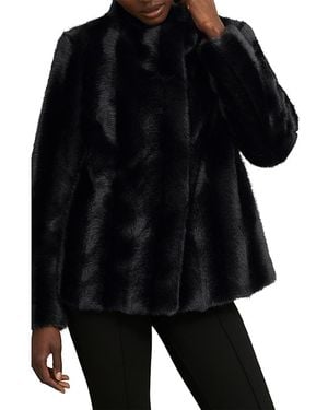 Hobbs Misha Faux Fur Coat - Black