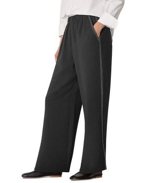 Whistles Crepe Stitch Detail Pants - Black