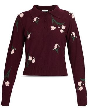 Erdem Floral Knit Wool Sweater - Red