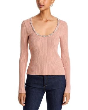 Cinq À Sept Aminta Embellished Scoop Neck Top - Blue