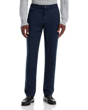 Canali Regular Fit Flannel Five Pocket Pants - Blue
