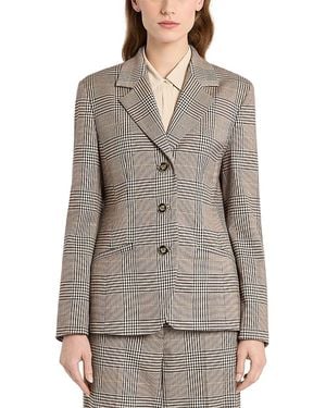 Marella Mllginseng Glen Plaid Blazer - Gray
