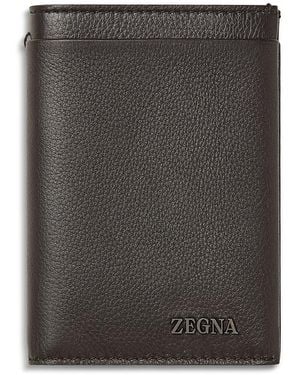ZEGNA Secondskin Leather Wallet - Black