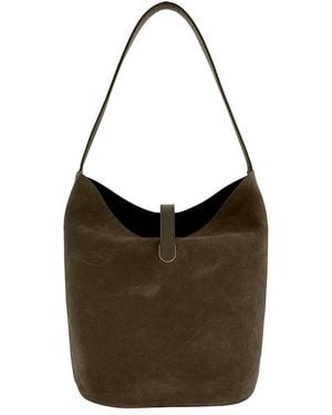 Vince Eris Medium Suede Bucket Bag - Brown