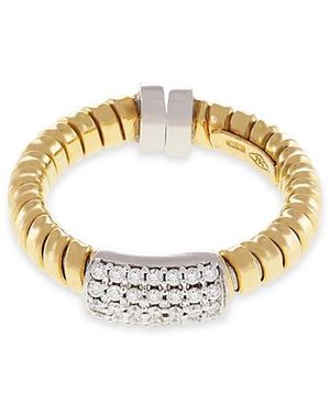 Alberto Milani 18K Via Mercanti Tubogas Diamond Pave Ring - Metallic