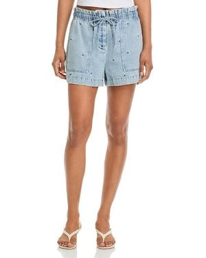 Rails Foster Embroidered Denim Shorts - Blue
