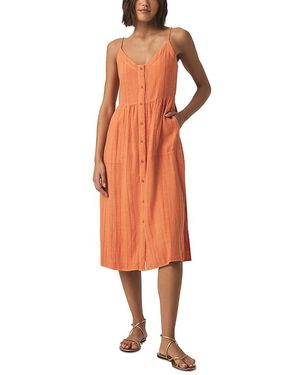 Splendid Gabrielle Button Down Dress - Orange