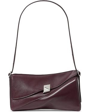 Kate Spade Deco Leather Twisted Flap Shoulder Bag - Purple