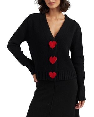 Chinti & Parker Merino Heart Cardigan - Black