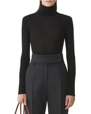Lanvin Merino Wool And Silk Turtleneck Sweater - Black
