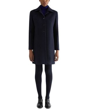 Jil Sander Tailored Felt Wool Coat - Black