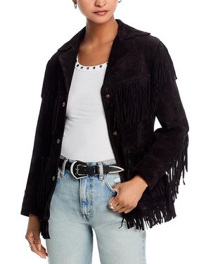 RE/DONE Suede Fringe Jacket - Black