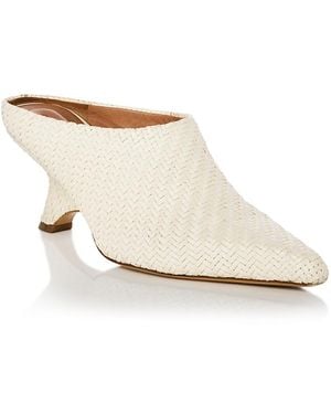 Jonathan Simkhai Shadow Woven Mules - White