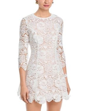 MILLY Katie Lace Combo Knit Mini Dress in Black | Lyst