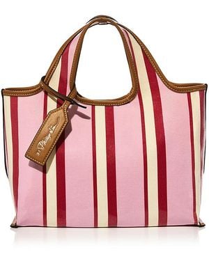 3.1 Phillip Lim Mini Dual Stripe Canvas Market Tote Bag - Red