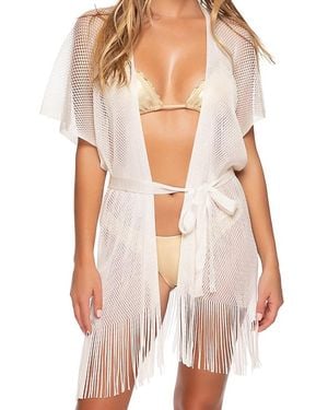 Luli Fama Sunshine Addict Short Caftan Cover-Up - White