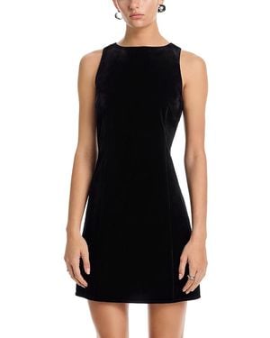Aqua Velvet Mini Dress - Black