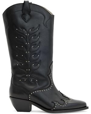 AllSaints Dolly Studded Boots - Black