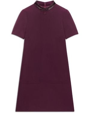 Courreges Vinyl Collar A Line Mini Dress - Purple
