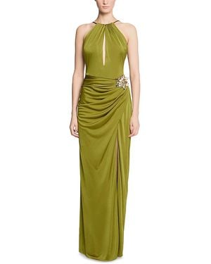 Halston Elin Gloss Jersey Gown - Green