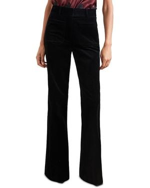 Reiss Myrtle Velvet Flared Pants - Black