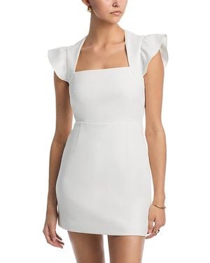 French Connection Whisper Square Neck Flutter Sleeve Mini Dress - White