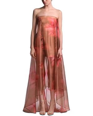 BCBGMAXAZRIA Annika Strapless High Low Hem Gown - Red