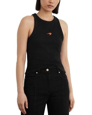 Reiss Lella Waffle Mclaren Sleeveless Top - Black