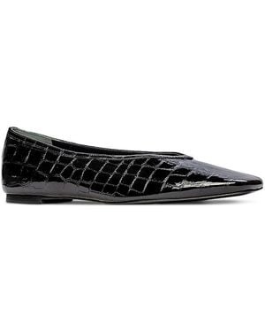 Black Suede Studio Snip Toe Ballet Flats - Black