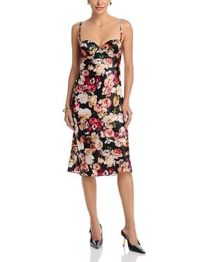 L'Agence Solay Silk Slip Dress - Red