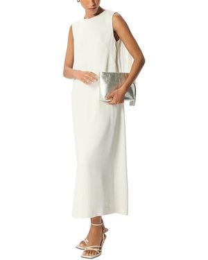 Whistles Fringe Back Midi Dress - White