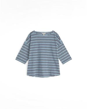 Seasalt Cornwall Tremayne Quay 3/4 Sleeve Jersey T-Shirt - Blue