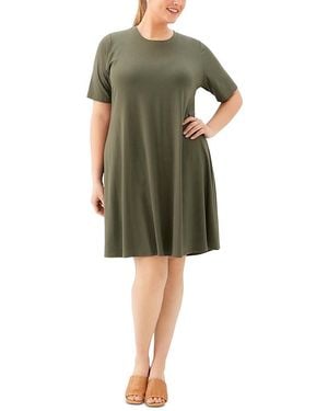 Karen Kane Plus Short Sleeve A Line Dress - Green