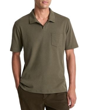 Vince Mesh Knit Johnny Collar Polo Shirt - Green
