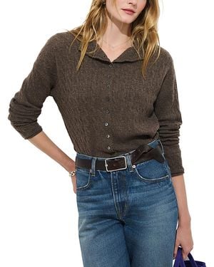 Alex Mill Taylor Wool & Cashmere Cable Knit Cardigan Sweater - Black