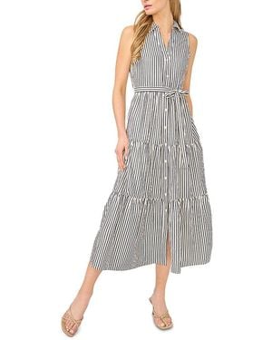 Cece Sleeveless Collared Midi Shirtdress - Gray