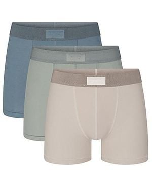 Skims Stretch Cotton 3 Boxer Briefs, 3-Pack - Blue