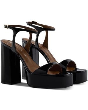 Giuseppe Zanotti Patent Leather Platform Sandals - Black