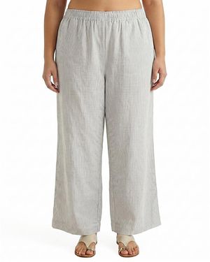 UNIVERSAL STANDARD Plus Iris Linen Easy Pull-On Pants - Gray