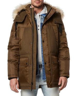 Andrew Marc Tripp Removable Faux Fur Hooded Parka - Brown