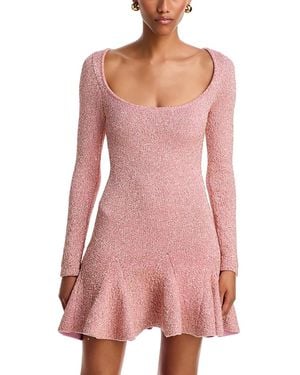 LoveShackFancy Fiorita Embellished Knit Mini Dress - Pink