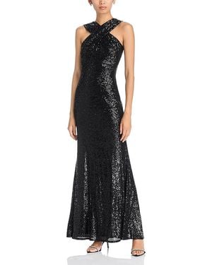 Eliza J Halter Empire Waist Mermaid Dress - Black
