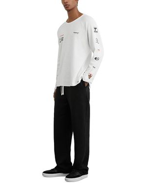 Reiss Mclaren Logo Textured Waffle Sweatshirt - White