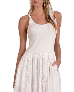 Elan Mixed Media Maxi Dress - White