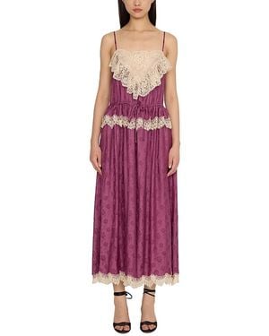 Sea Ethel Lace Trim Midi Dress - Purple