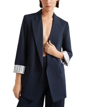 Marella Cuffed Peak Lapel Blazer - Blue