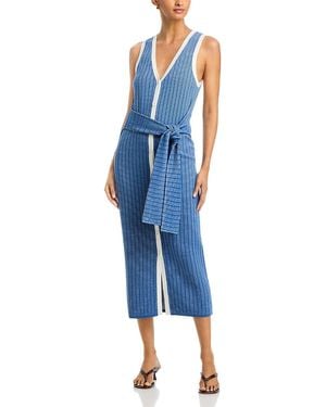 Toccin Bex Tie-Front Sleeveless Midi Dress - Blue